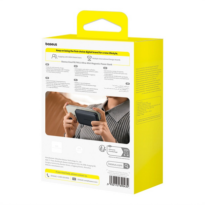 Ekstern trådløs batteri Baseus EnerFill FM11 Ultra-Mini, 10000mAh, 22.5W, PD + FQI, 1 x QI - 1 x USB-C, Svart P1008210E123-00