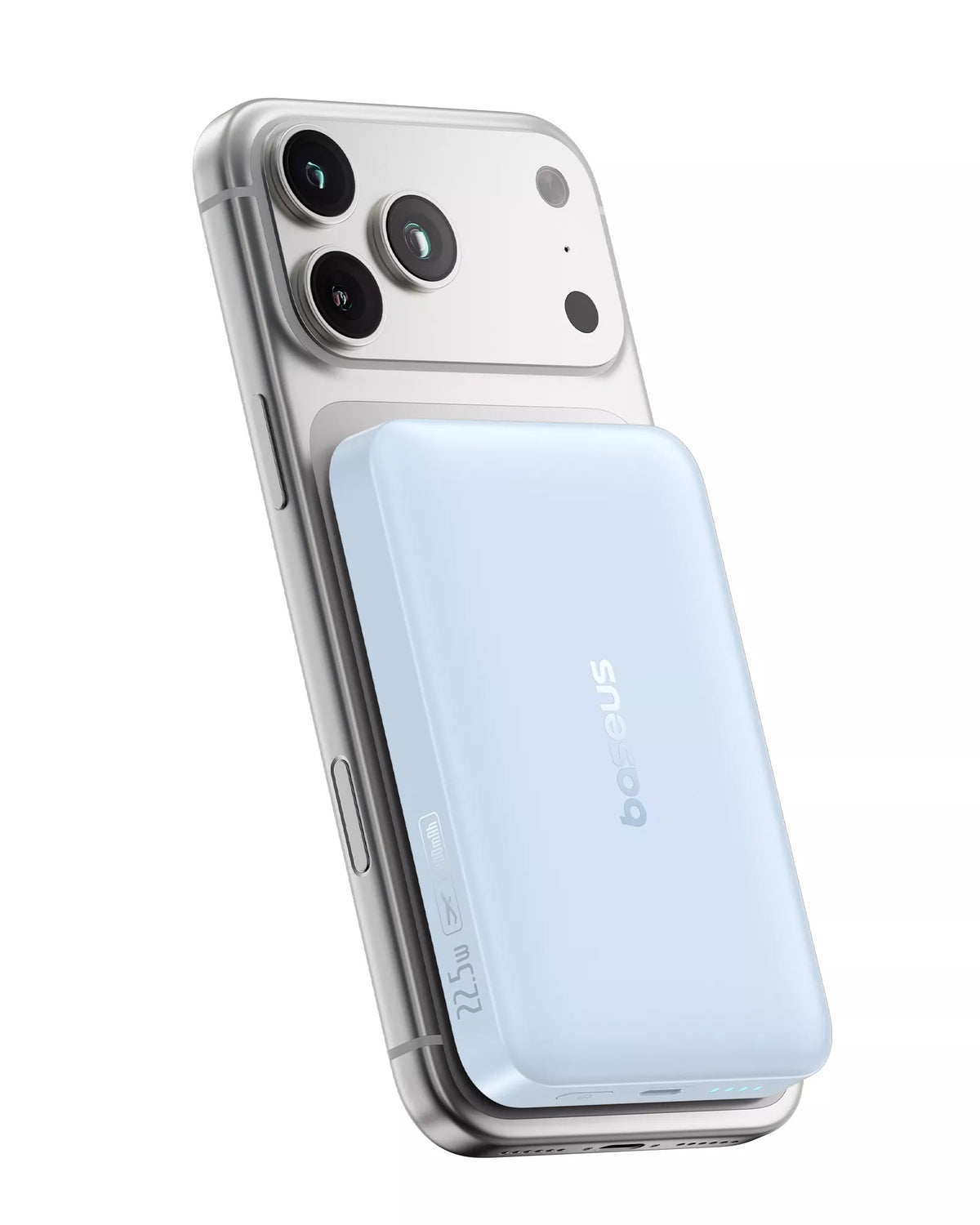 Trådløs ekstern batteri Baseus EnerFill FM11 Ultra-Mini, 10000mAh, 22,5W, PD + FQI, 1 x QI - 1 x USB-C, Blå P1008210E313-00