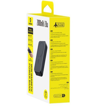 Trådløs ekstern batteri Baseus EnerFill FM41, 20000mAh, 20W, PD - FQI, 1 x QI - 1 x USB-C, Svart E0027U00