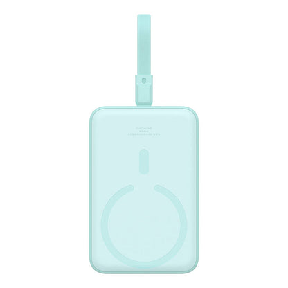 Ekstern trådløs batteri Baseus Magnetic Mini, 10000mAh, 20W, PD + FQI, 1 x Lightning - 1 x QI - 1 x USB-C, Grønn P10022109333-00