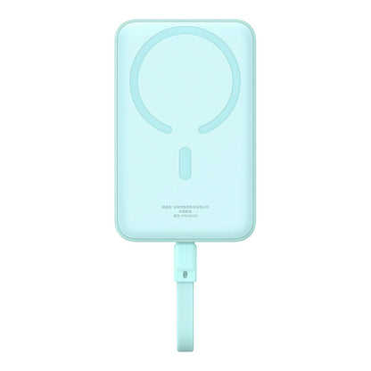 Ekstern trådløs batteri Baseus Magnetic Mini, 10000mAh, 30W, PD + FQI, 1 x Lightning - 1 x QI - 1 x USB-C, Blå P1002210B333-00