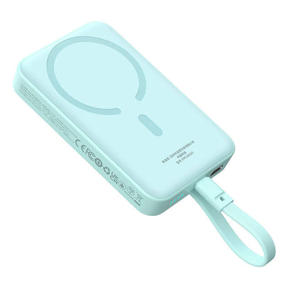Ekstern trådløs batteri Baseus Magnetic Mini, 10000mAh, 30W, PD + FQI, 1 x Lightning - 1 x QI - 1 x USB-C, Blå P1002210B333-00