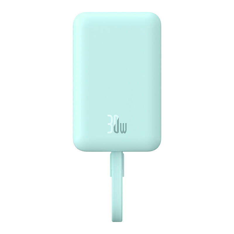 Ekstern trådløs batteri Baseus Magnetic Mini, 10000mAh, 30W, PD + FQI, 1 x Lightning - 1 x QI - 1 x USB-C, Blå P1002210B333-00