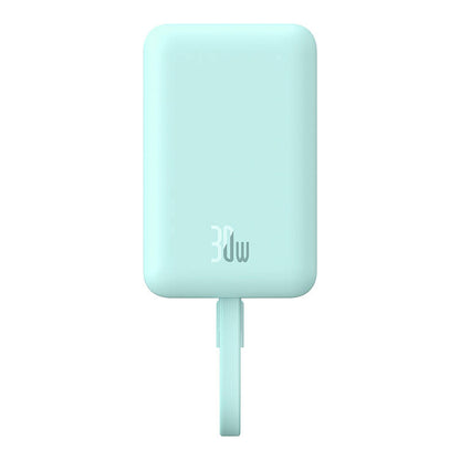 Ekstern trådløs batteri Baseus Magnetic Mini, 10000mAh, 30W, PD + FQI, 1 x Lightning - 1 x QI - 1 x USB-C, Blå P1002210B333-00