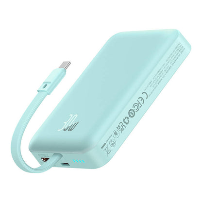 Ekstern trådløs batteri Baseus Magnetic Mini, 10000mAh, 30W, PD + FQI, 1 x Lightning - 1 x QI - 1 x USB-C, Blå P1002210B333-00