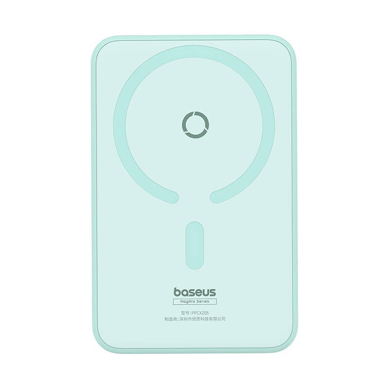 Ekstern trådløs batteri Baseus MagPro PPCXZ05, 5000mAh, 20W, PD + FQI, 1 x QI - 1 x USB-C, Grønn P10064101333-00