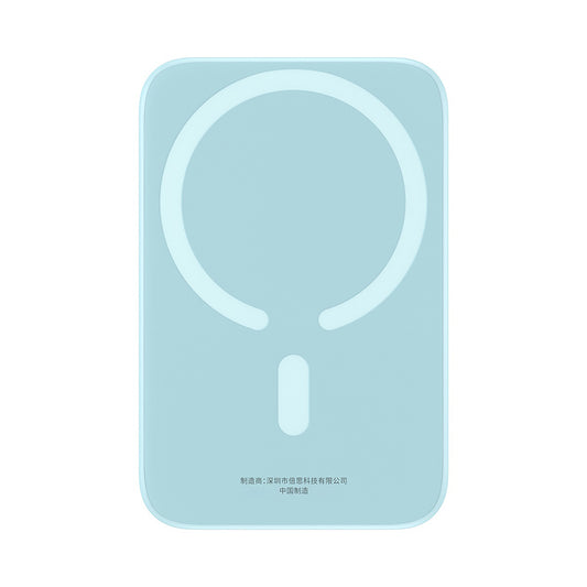 Ekstern trådløs batteri Baseus Mini Air, 6000mAh, 20W, PD + FQI, 1 x QI - 1 x USB-C, Blå P10059002313-00