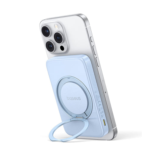 Ekstern trådløs batteri Baseus PicoGo, 5000mAh, 20W, PD + FQI, 1 x QI - 1 x USB-C, Blå P10076800313-00