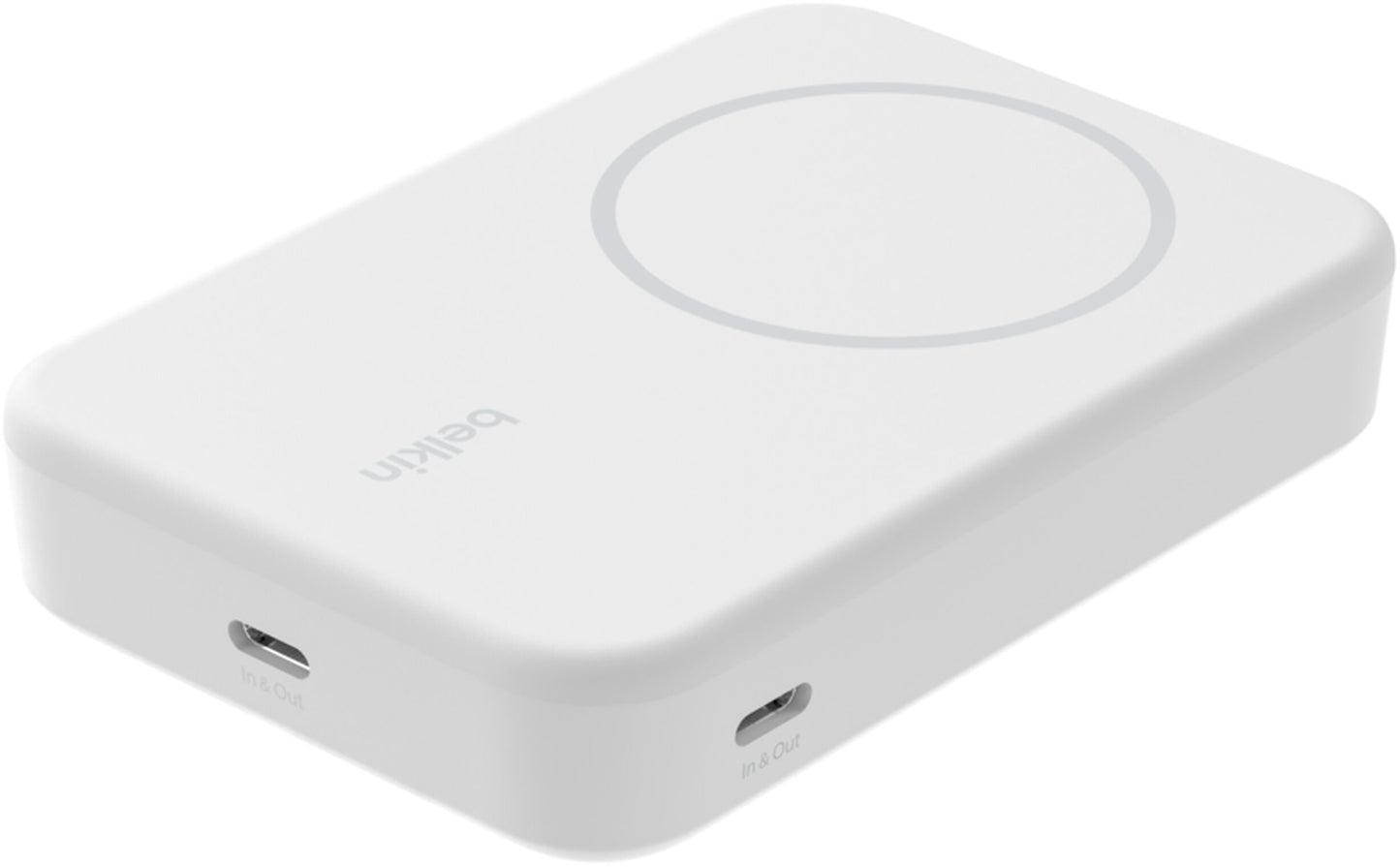 Trådløs ekstern batteripakke Belkin BoostCharge Pro med støtte, 10000mAh, 15W, FQI, 1 x QI - 1 x USB-C, hvit BPD008btWH