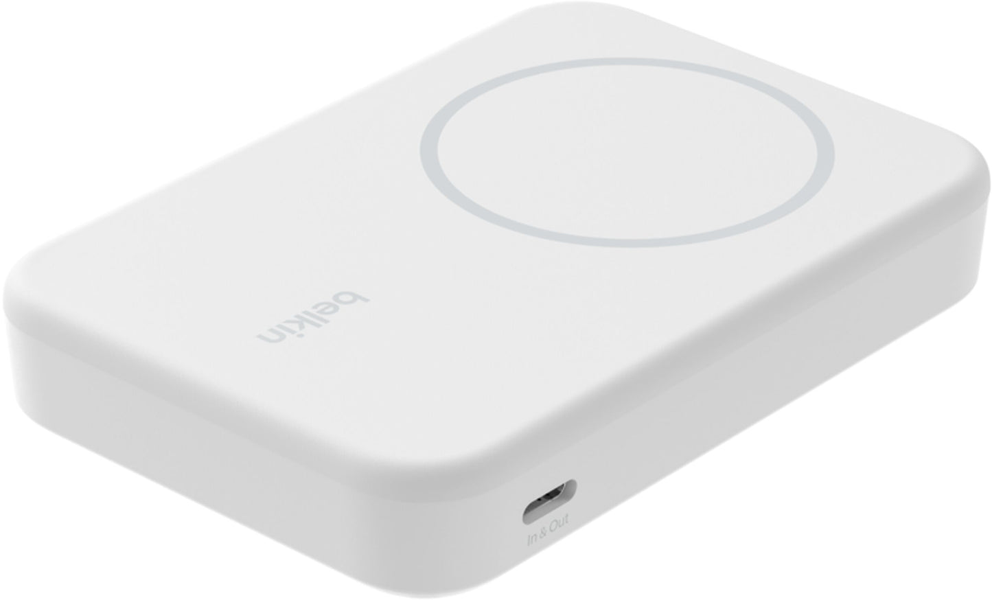 Trådløs ekstern batteripakke Belkin BoostCharge Pro med støtte, 8000mAh, 15W, FQI, 1 x QI - 1 x USB-C, hvit BPD007btWH