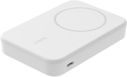 Trådløs ekstern batteripakke Belkin BoostCharge Pro med støtte, 8000mAh, 15W, FQI, 1 x QI - 1 x USB-C, hvit BPD007btWH