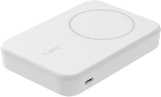 Trådløs ekstern batteripakke Belkin BoostCharge Pro med støtte, 8000mAh, 15W, FQI, 1 x QI - 1 x USB-C, hvit BPD007btWH