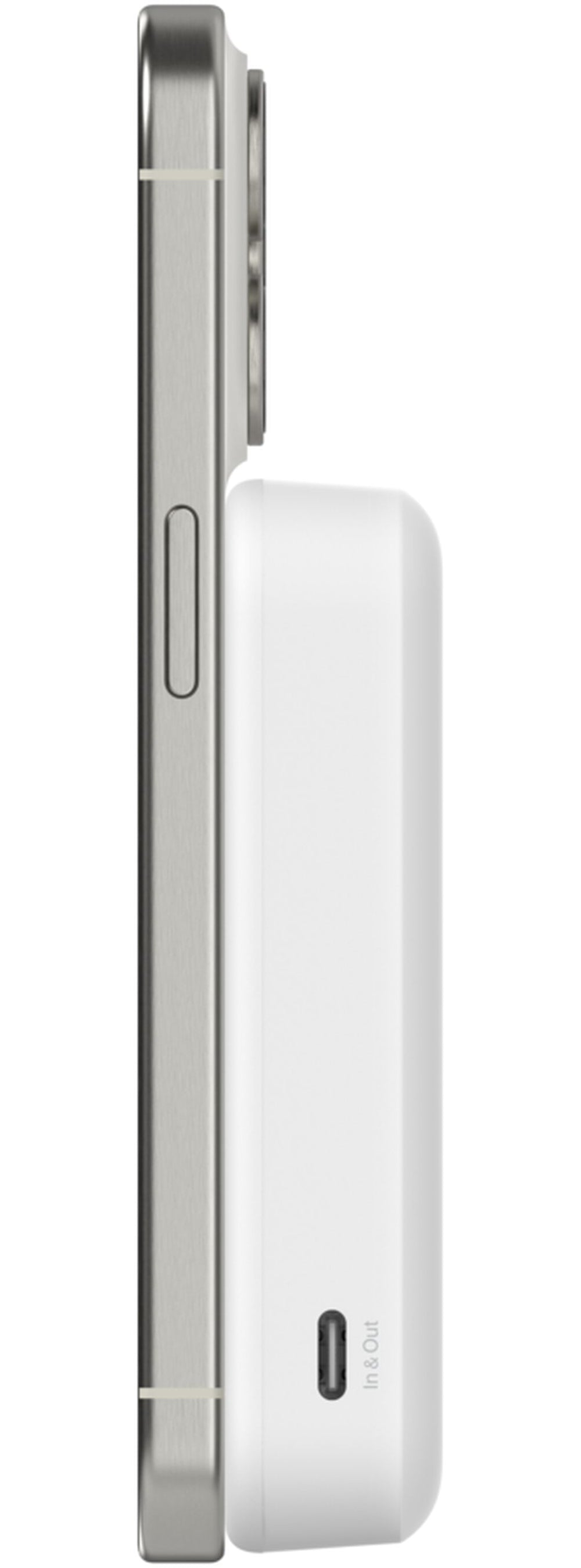 Trådløs ekstern batteripakke Belkin BoostCharge Pro med støtte, 10000mAh, 15W, FQI, 1 x QI - 1 x USB-C, hvit BPD008btWH