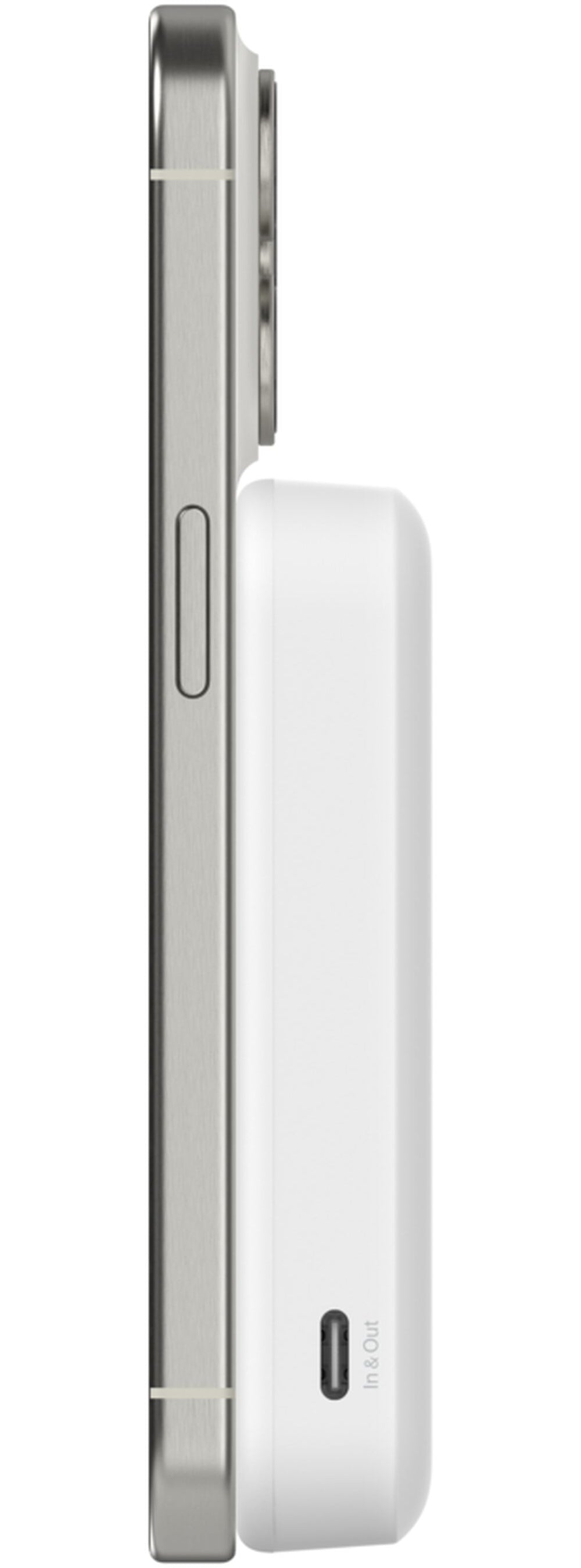Trådløs ekstern batteripakke Belkin BoostCharge Pro med støtte, 8000mAh, 15W, FQI, 1 x QI - 1 x USB-C, hvit BPD007btWH