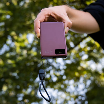 Blavec BJ-03 Slim trådløs powerbank, 10000 mAh, 22,5 W, PD + FQI, 1 x QI – 1 x USB-C, lilla