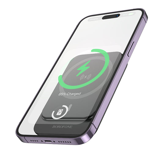 Ekstern trådløs batteri Borofone BJ63 Nimble, 5000mAh, 20W, PD + FQI, 1 x QI - 1 x USB-C, Svart