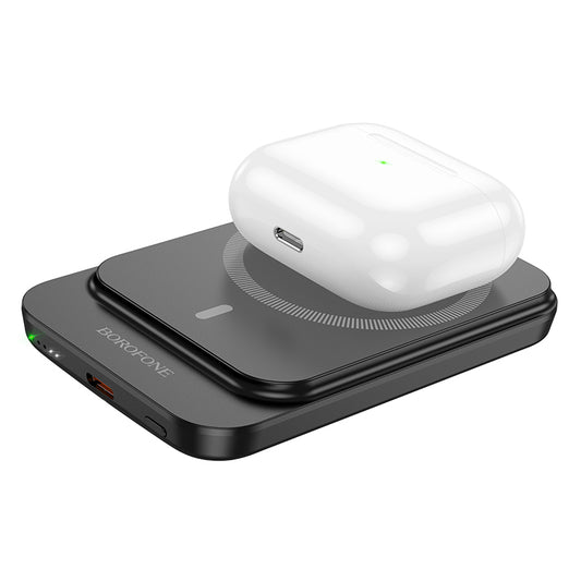 Ekstern trådløs batteri Borofone BJ63 Nimble, 5000mAh, 20W, PD + FQI, 1 x QI - 1 x USB-C, Svart