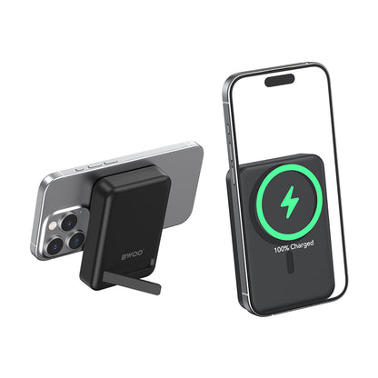 Ekstern trådløs batteri BWOO BO-P59, 10000mAh, 20W, PD + FQI, 1 x QI - 1 x USB-C, Svart