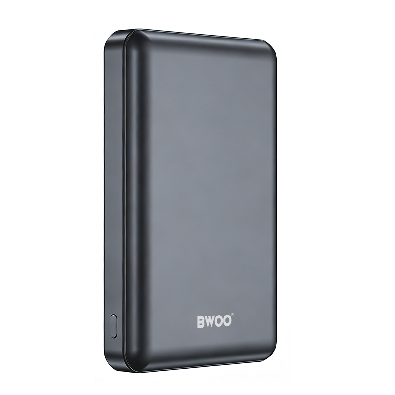 Trådløs Ekstern Batteri BWOO BO-P82, 10000mAh, 22,5W, PD + FQI, 1 x QI - 1 x USB-C, Grå