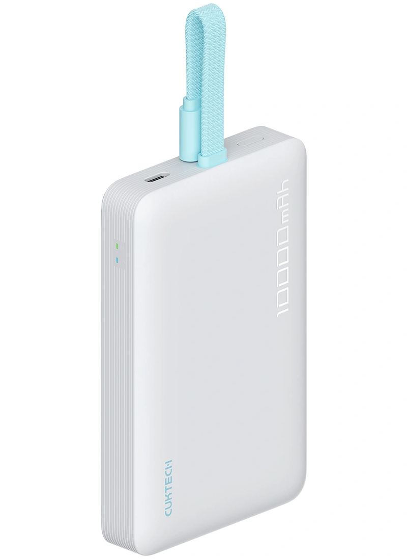 Trådløs ekstern batteri Cuktech CP132ML, 10000mAh, 22,5W, PD + QI, 2 x USB-C, hvit