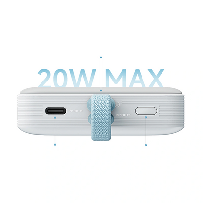 Trådløs ekstern batteri Cuktech CP132ML, 10000mAh, 22,5W, PD + QI, 2 x USB-C, hvit