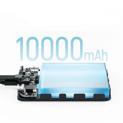 Trådløs ekstern batteri Cuktech CP132ML, 10000mAh, 22,5W, PD + QI, 2 x USB-C, hvit