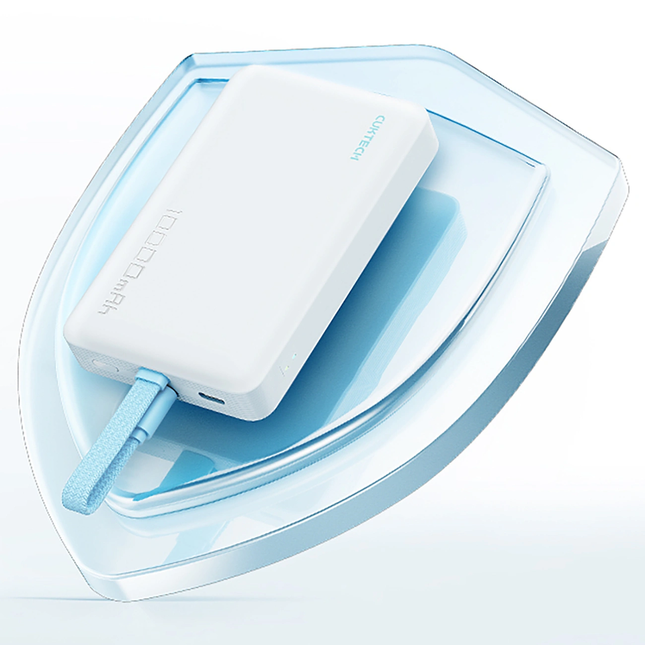 Trådløs ekstern batteri Cuktech CP132ML, 10000mAh, 22,5W, PD + QI, 2 x USB-C, hvit