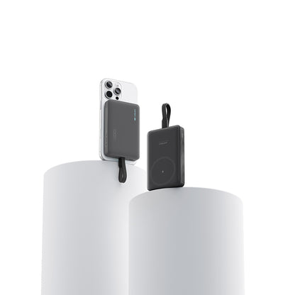 Trådløs Ekstern Batteri Cuktech WPB100L, 10000mAh, 22.5W, PD + FQI, 1 x QI - 2 x USB-C, Svart CKWPB100LGLBK