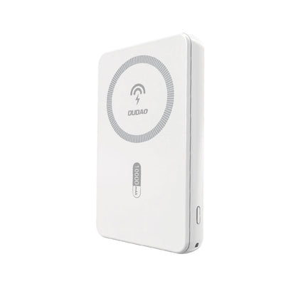 Trådløs ekstern batteripakke Dudao K14S, 5000mAh, 20W, QC + PD + FQI, 1 x QI - 1 x USB-A - 1 x USB-C, Hvit