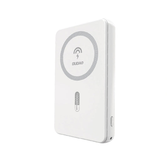 Trådløs ekstern batteripakke Dudao K14S, 5000mAh, 20W, QC + PD + FQI, 1 x QI - 1 x USB-A - 1 x USB-C, Hvit