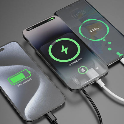 Trådløs ekstern batteripakke Dudao K14S, 5000mAh, 20W, QC + PD + FQI, 1 x QI - 1 x USB-A - 1 x USB-C, Svart