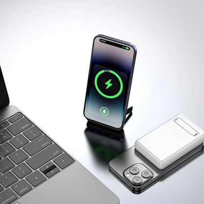 Ekstern trådløs batteri Dudao K14S+, 10000mAh, 22.5W, QC + PD + FQI, 1 x QI - 1 x USB-A - 1 x USB-C, Hvit