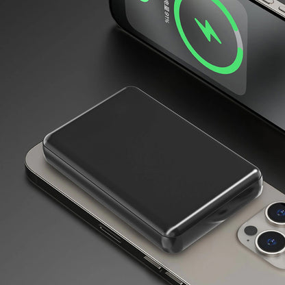 Trådløs ekstern batteripakke Dudao K14S, 5000mAh, 20W, QC + PD + FQI, 1 x QI - 1 x USB-A - 1 x USB-C, Svart