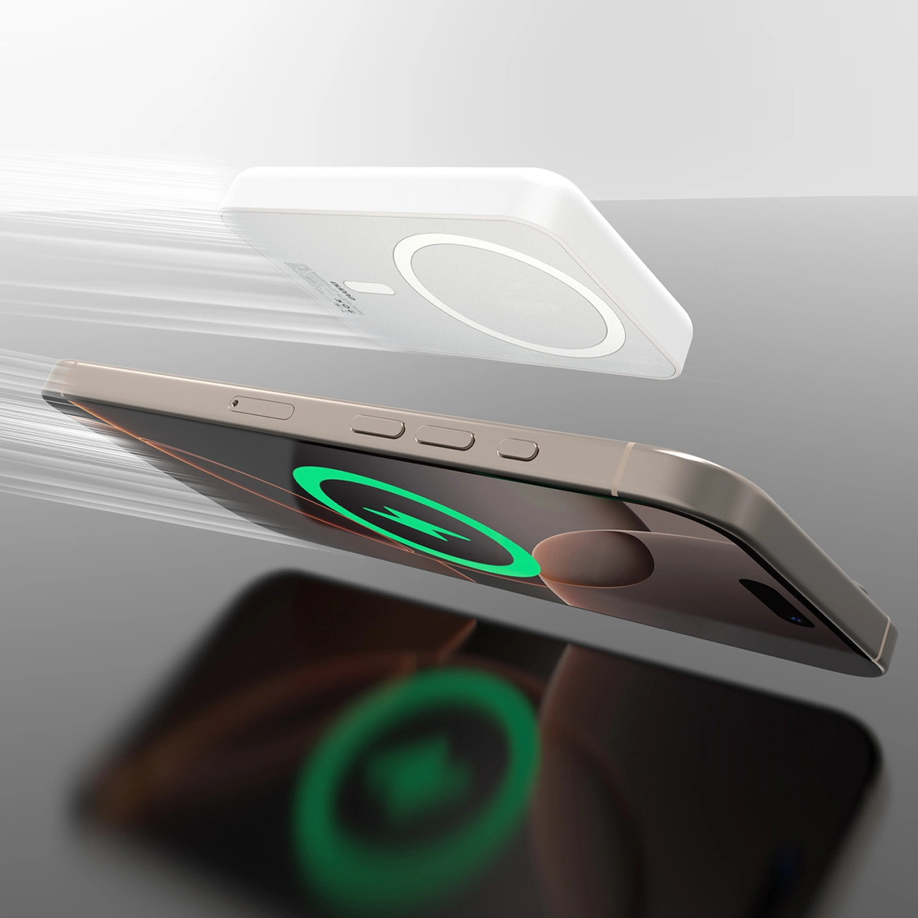 Ekstern trådløs batteri Dudao K26s, 5000mAh, 20W, PD + FQI, 1 x QI - 1 x USB-C, Hvit