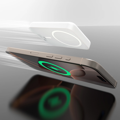 Ekstern trådløs batteri Dudao K26s, 5000mAh, 20W, PD + FQI, 1 x QI - 1 x USB-C, Hvit