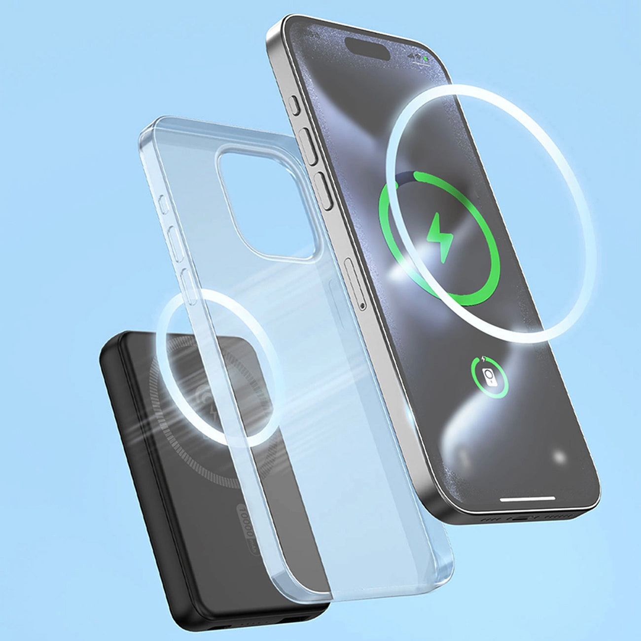 Trådløs ekstern batteripakke Dudao K14S, 5000mAh, 20W, QC + PD + FQI, 1 x QI - 1 x USB-A - 1 x USB-C, Svart