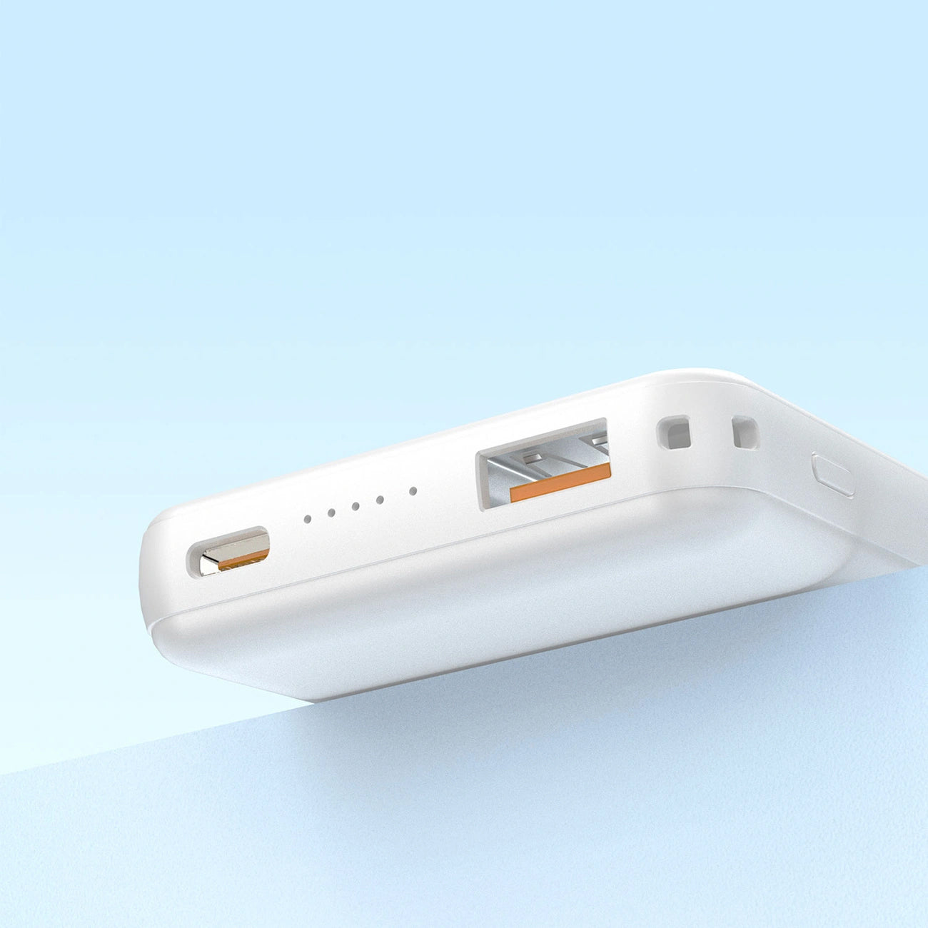 Trådløs ekstern batteripakke Dudao K14S, 5000mAh, 20W, QC + PD + FQI, 1 x QI - 1 x USB-A - 1 x USB-C, Hvit