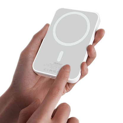 Ekstern trådløs batteri Dudao K26s, 5000mAh, 20W, PD + FQI, 1 x QI - 1 x USB-C, Hvit