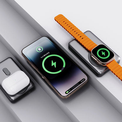 Ekstern trådløs batteri Dudao K29, 10000mAh, 20W, PD + FQI, 1 x Lightning - 1 x QI - 1 x USB-C, Grå