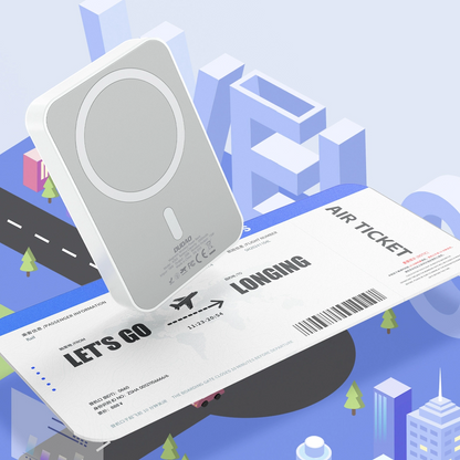 Ekstern trådløs batteri Dudao K26s, 5000mAh, 20W, PD + FQI, 1 x QI - 1 x USB-C, Hvit