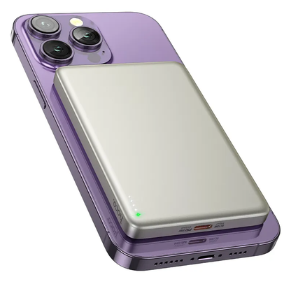 Trådløs ekstern batteri HOCO Q26, 5000mAh, 20W, PD + FQI, 1 x QI - 1 x USB-C, Oransje