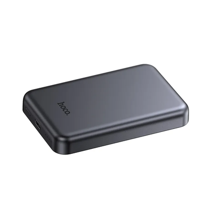 Trådløs Ekstern Batteri HOCO J160, 5000mAh, 10W, 1 x QI - 1 x USB-C, Grå