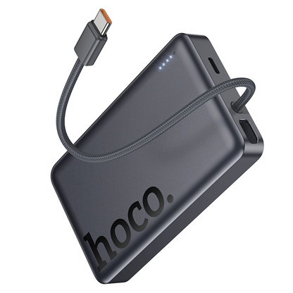 Trådløs Ekstern Batteri HOCO Q44, 10000mAh, 20W, PD + FQI, 1 x QI - 2 x USB-C, Grå
