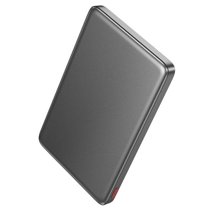 Trådløs Ekstern Batteri HOCO Q26, 5000mAh, 20W, PD + FQI, 1 x QI - 1 x USB-C, Grå