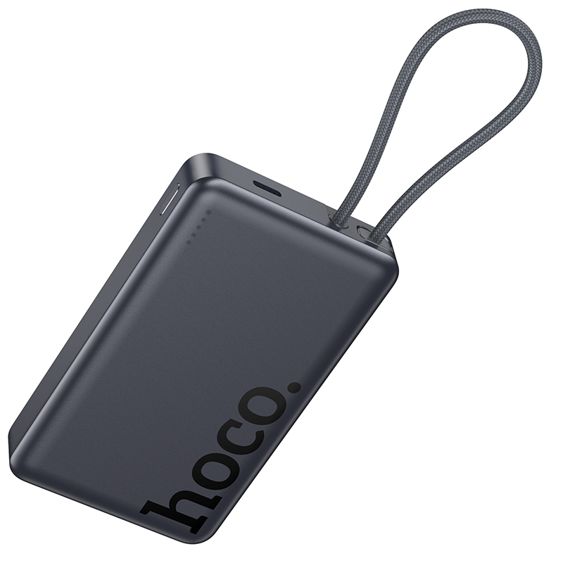 Trådløs Ekstern Batteri HOCO Q44, 10000mAh, 20W, PD + FQI, 1 x QI - 2 x USB-C, Grå