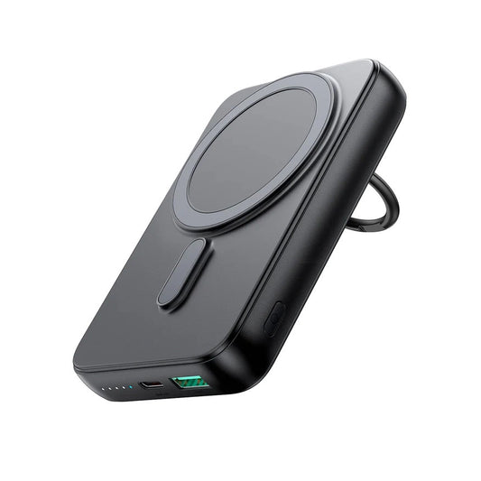Ekstern trådløs batteri Joyroom JR-W050, 10000mAh, 20W, QC + PD + FQI, 1 x QI - 1 x USB-A - 1 x USB-C, Svart