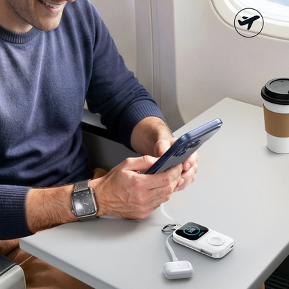 Trådløs Ekstern Batteri Joyroom JR-W19, 5000mAh, 20W, QC + PD, 1 x Lightning - 1 x QI - 2 x USB-C, Hvit