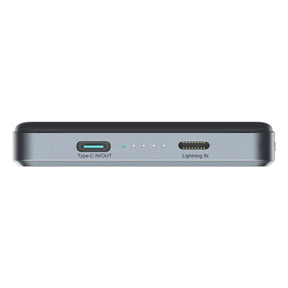 Ekstern trådløs batteri Joyroom JR-PBM08 Pro, 10000mAh, 20W, PD + FQI, 1 x QI - 1 x USB-C, Grå
