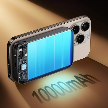 Ekstern trådløs batteri Joyroom JR-PBM02, 10000mAh, 22.5W, PD + FQI, 1 x QI - 2 x USB-C, Svart
