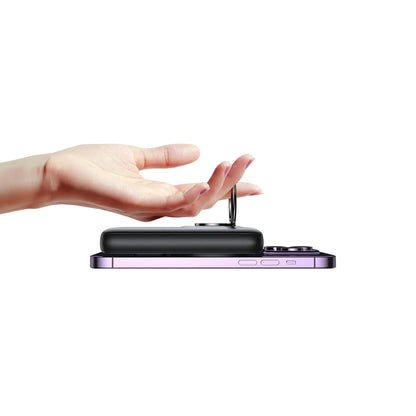Ekstern trådløs batteri Joyroom JR-W050, 10000mAh, 20W, QC + PD + FQI, 1 x QI - 1 x USB-A - 1 x USB-C, Svart